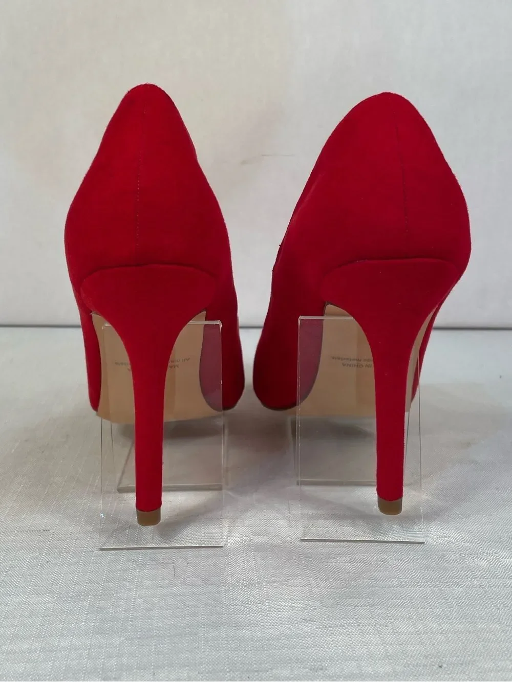 Red Suede Pointed-Toe High Heel Pumps - Women's Elegant Stilettos